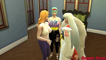 Sesshomaru seduces bulma and rangiku for anal oral trio