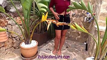 petite german pornstar in wild outdoor threesome with lesbian blowjob. who knew she'd take cumshots?