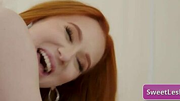 the busty redhead customer haley reed seduces the naughty blonde teen madison morgan during a hot massage session.