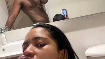 Latina Teen Deepthroats Big Black Cock Intensely.