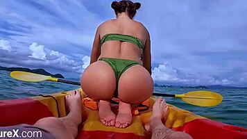 horny chick rides massive cock in wild thai kayak adventure