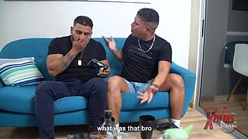 Two guys fuck petite 18+ redhead in living room 😏