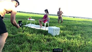 Backstage hardcore fucking with young Russian blonde