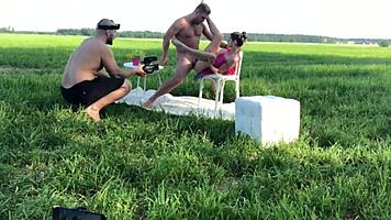 Backstage hardcore fucking with young Russian blonde