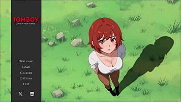 tomboy love in hot forge hentai game ep 1, she's masturbating thinking of you