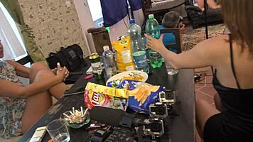 Girls Flash Big Natural Tits And Bare Asses In Lingerie Try-On Party