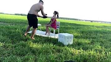 Backstage hardcore fucking with young Russian blonde