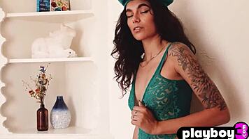 stunning teen hades poses in lingerie outdoors