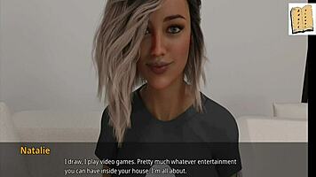 WVM 38 flirts with Harper and Natalie in their flat for erotic fun