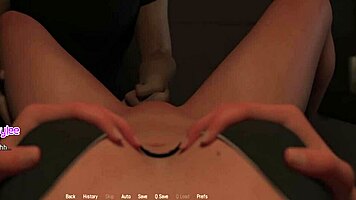 projekt passion plays games while fingering busty blonde's pussy