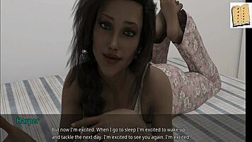 WVM 38 flirts with Harper and Natalie in their flat for erotic fun