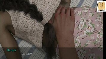 WVM 38 flirts with Harper and Natalie in their flat for erotic fun