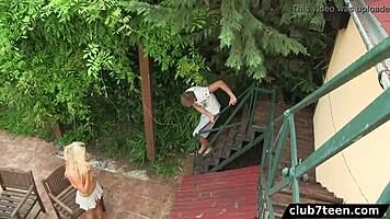 Teen Christen gets fucked in the garden.