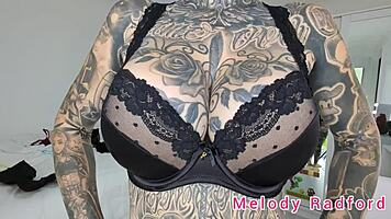 Melody Radford Tries Black and Purple Lingerie Haul