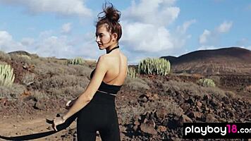 Gorgeous Brunette Muse Taya Vais Reveals Perfect Tits In Desert