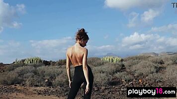 Gorgeous Brunette Muse Taya Vais Reveals Perfect Tits In Desert