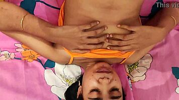 Hanif and Adori's hot girlfriend deepthroats before riding his hard cock in this homemade video