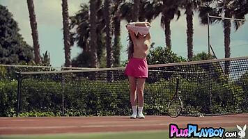 Kate Chromia Strips On Tennis Court