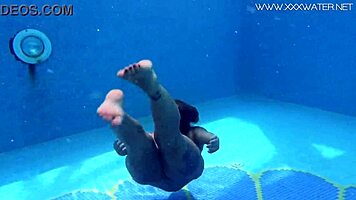 Canadian Milf Heidi Van Horny Teases Underwater. Her Big Tits Shine in Pool Play.