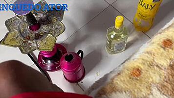 Petite brazilian brunette gets interracial assfucking in pool without condom