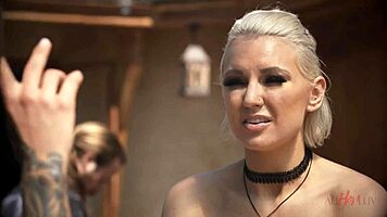 April Olsen and Kenzie Taylor scissoring with toys for orgasm