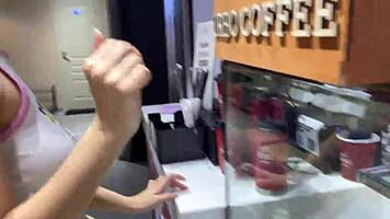 Skinny amateur walks city streets with vibrator inside her ass for public fun