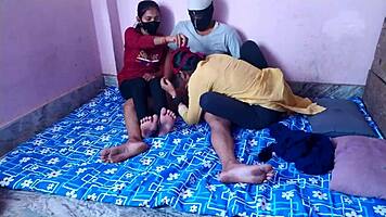 Fuck Friend’s Girlfriend in Real Threesome with Hindi Voice!