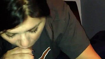 Brunette Teen Blows Monster Cock Fiercely