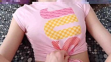 18yo Brunette in Glasses Gets Panties Ripped for Creampie.