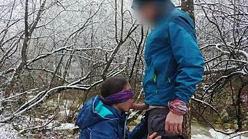 Public Blowjob and Cum Swallow by Mountain River Edge