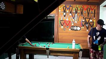 a billiards game involving a cuckold situation with latina petite