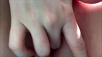 hot babe masturbates shaved pussy with fingering for date in closeup