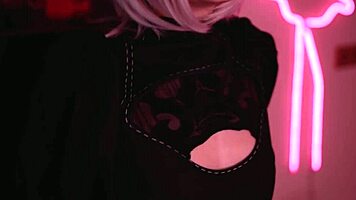 hot teen in nier automata 2b cosplay GETS ANAL fucked