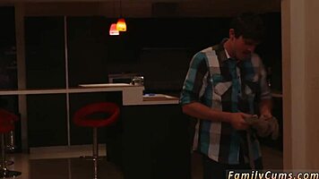 Skinny Blonde Teen Teases Step Crony First Time