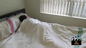 blonde interracial wake-up with a surprising deepthroat in the early morning