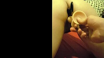 Double Penetrated Babe Feels Intense Pleasure with Toys and Licking