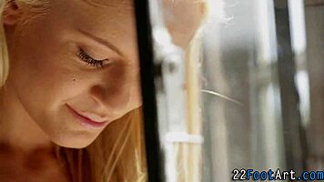 Kinky teen 18+ gets intense cumshot on her feet