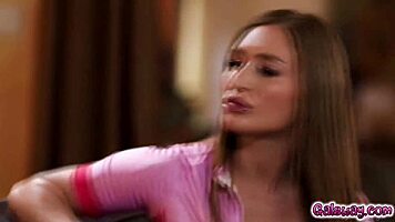 bunny colby and skylar snow got close, kissing and touching in the snow.