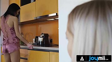 Two Pretty Roommates in Lingerie Lick Pussies Early in Dorm Morning