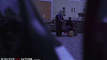 cute petite 18+ homeless spanish babe blowjob and hardcore fuck for cash