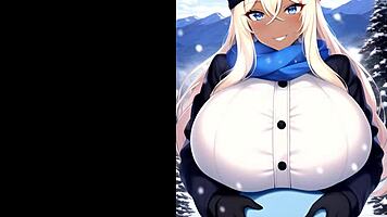 skiing girls in mountain ai art compilation