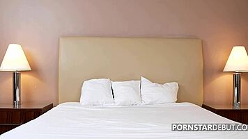 Gamer girl breaks shy stereotype with bold first-time casting on sofa.