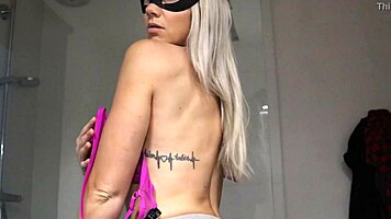 Privatemask Plays with Her Big Tits and Ass in Private