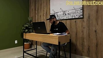 while my milf wife works she hired a mexican whore my wife discovers us and pays her more to fuck without condom