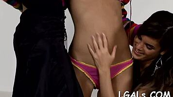 Naked Passionate Lesbian Teens Caress Wet Pussies With Dildos And Toys