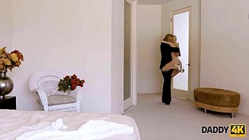 Daddy4k, this mature guy teaches sweet bride real sex tricks before her big ceremony