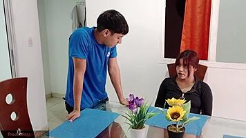 Convinced stepsister to deepthroat my dick for creampie in small mouth