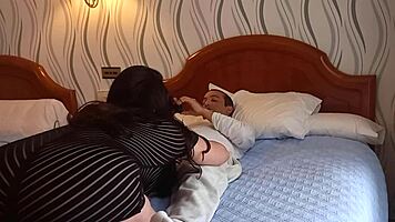 Bianca gives a blowjob to the cute redhead teen 18+ from Tinder. Watch her big ass in action.