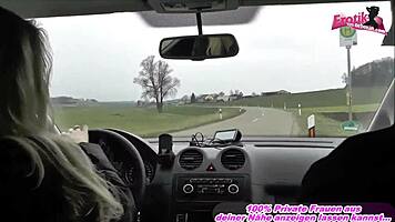 Deutsche hitchhiker gets picked up and fucked outdoor intensely