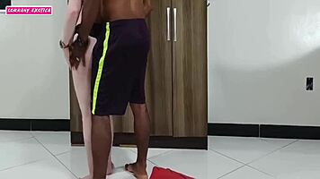 Wow! Di Calsinha Rides Wood Hard After Bath!